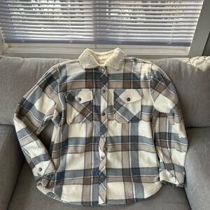 Dry Goods Thread & Supply Cream and Gray Sherpa Jacket